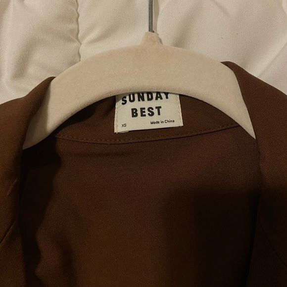 Aritzia brown crop short sleeve blazer - Picture 4 of 5